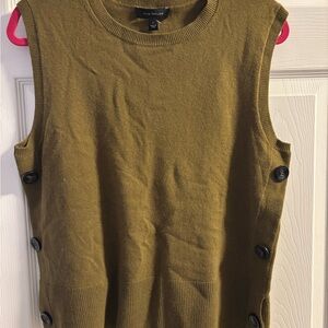 Ann Taylor Olive Green Button-Side Top